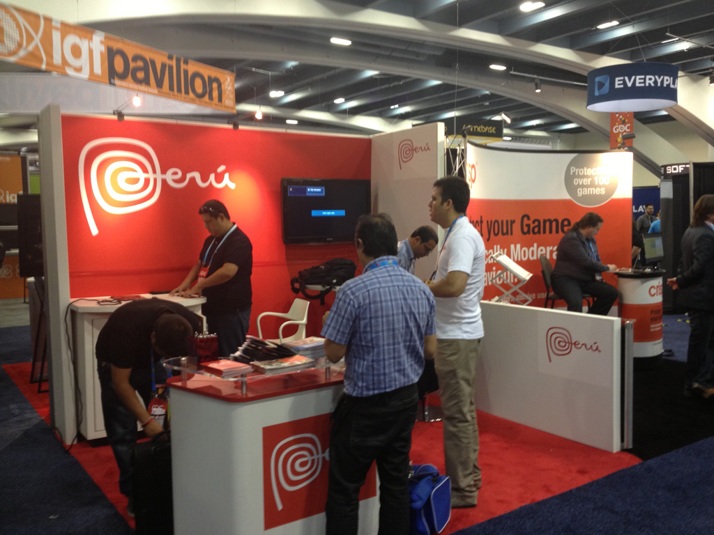 Peru's country booth within the GDC exhibit floor.